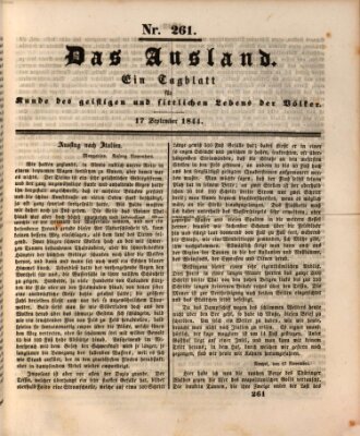 Das Ausland Dienstag 17. September 1844