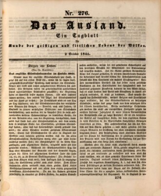 Das Ausland Mittwoch 2. Oktober 1844