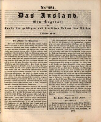 Das Ausland Montag 7. Oktober 1844