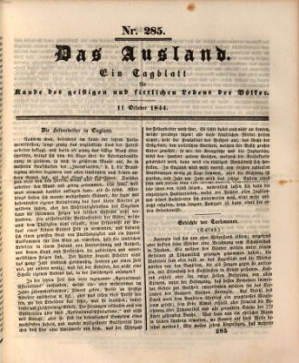 Das Ausland Freitag 11. Oktober 1844