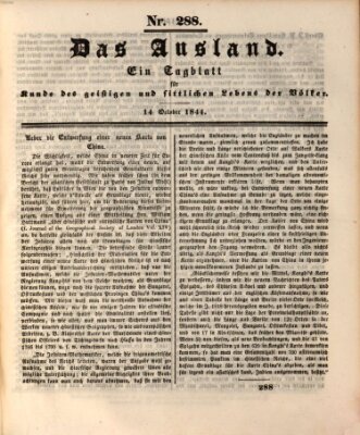 Das Ausland Montag 14. Oktober 1844