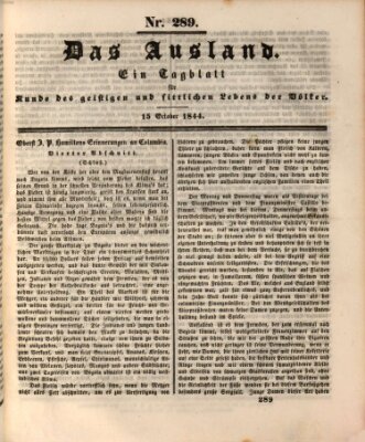 Das Ausland Dienstag 15. Oktober 1844