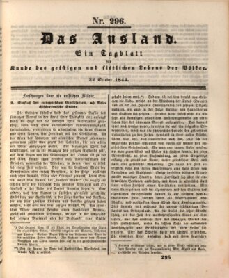 Das Ausland Dienstag 22. Oktober 1844