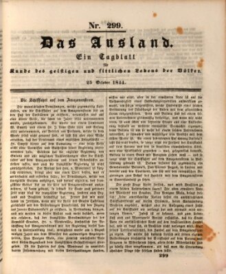 Das Ausland Freitag 25. Oktober 1844