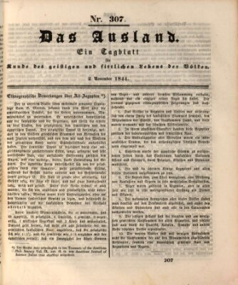 Das Ausland Samstag 2. November 1844