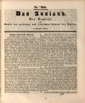 Das Ausland Montag 4. November 1844