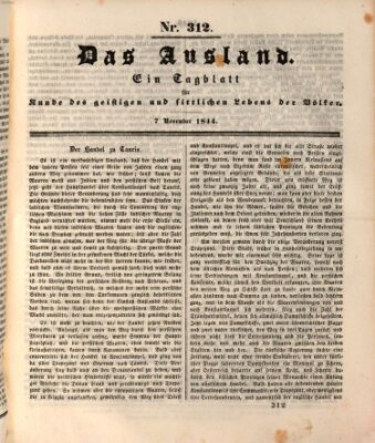 Das Ausland Donnerstag 7. November 1844