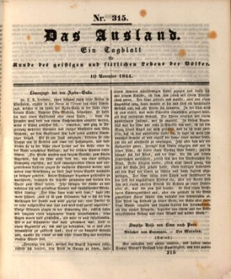 Das Ausland Sonntag 10. November 1844