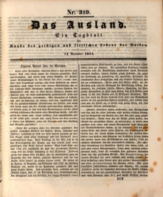Das Ausland Donnerstag 14. November 1844