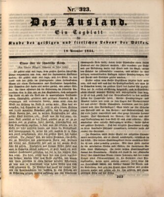 Das Ausland Montag 18. November 1844