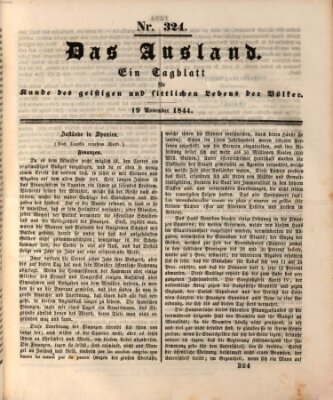 Das Ausland Dienstag 19. November 1844