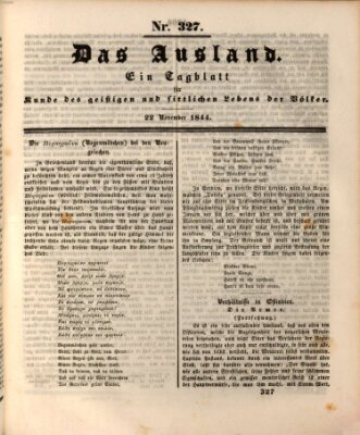 Das Ausland Freitag 22. November 1844