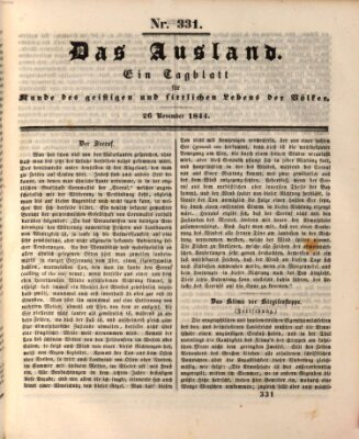 Das Ausland Dienstag 26. November 1844