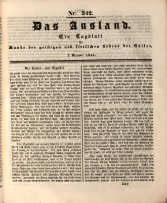 Das Ausland Samstag 7. Dezember 1844