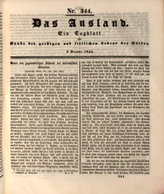 Das Ausland Montag 9. Dezember 1844