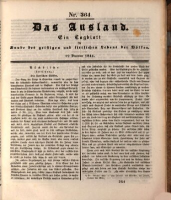 Das Ausland Sonntag 29. Dezember 1844