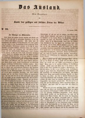 Das Ausland Freitag 21. Januar 1848