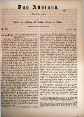 Das Ausland Mittwoch 26. Januar 1848