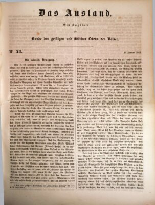 Das Ausland Donnerstag 27. Januar 1848