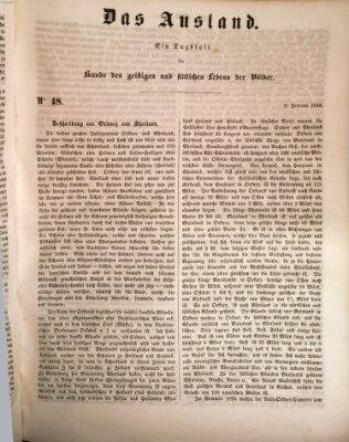 Das Ausland Freitag 25. Februar 1848