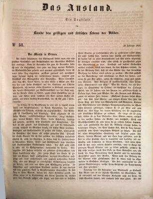 Das Ausland Montag 28. Februar 1848