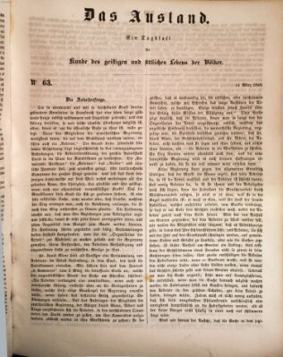 Das Ausland Dienstag 14. März 1848