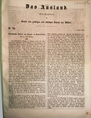 Das Ausland Samstag 1. April 1848