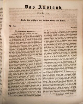 Das Ausland Freitag 7. April 1848