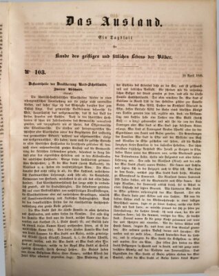 Das Ausland Samstag 29. April 1848