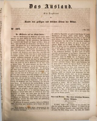 Das Ausland Donnerstag 4. Mai 1848