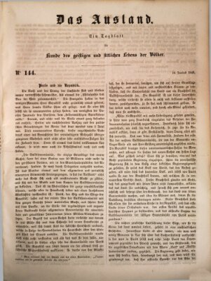 Das Ausland Freitag 16. Juni 1848