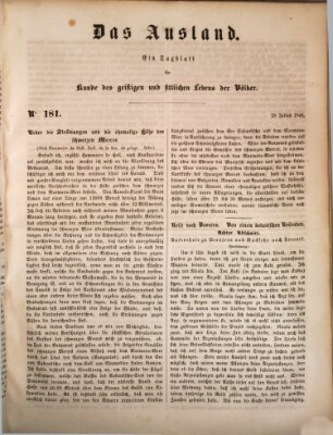 Das Ausland Samstag 29. Juli 1848