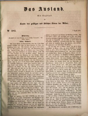 Das Ausland Dienstag 1. August 1848