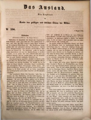 Das Ausland Mittwoch 9. August 1848