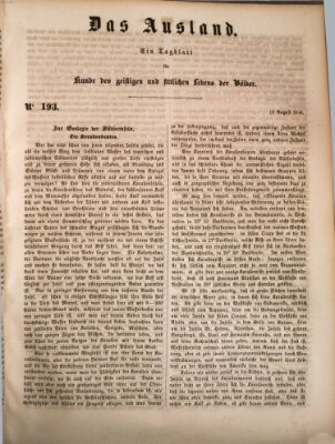 Das Ausland Samstag 12. August 1848