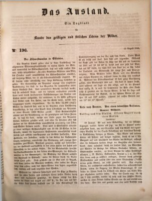 Das Ausland Mittwoch 16. August 1848