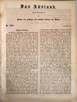 Das Ausland Donnerstag 17. August 1848