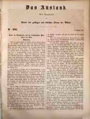 Das Ausland Montag 28. August 1848