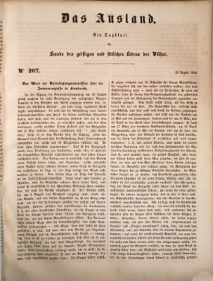 Das Ausland Dienstag 29. August 1848