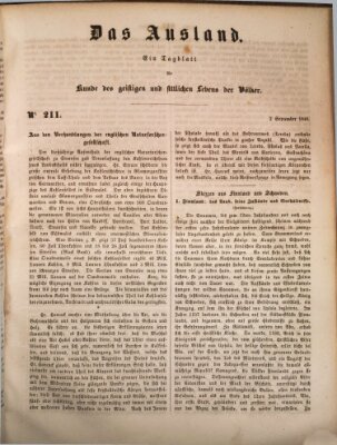 Das Ausland Samstag 2. September 1848