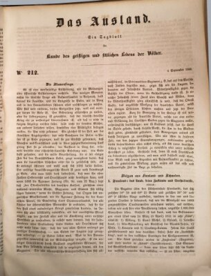 Das Ausland Montag 4. September 1848