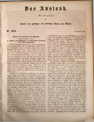 Das Ausland Mittwoch 6. September 1848