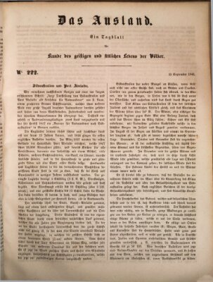 Das Ausland Freitag 15. September 1848