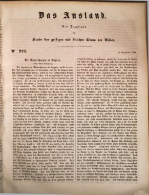 Das Ausland Montag 18. September 1848