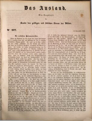 Das Ausland Donnerstag 21. September 1848