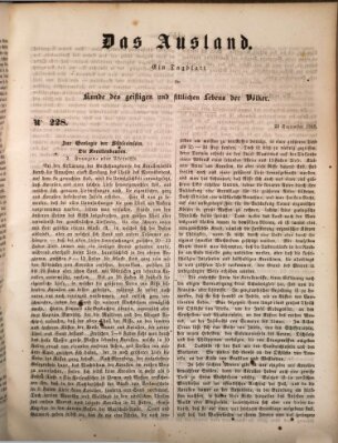 Das Ausland Freitag 22. September 1848