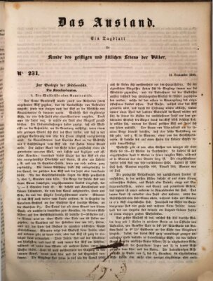 Das Ausland Dienstag 26. September 1848