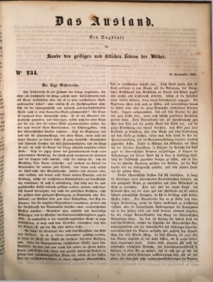 Das Ausland Freitag 29. September 1848