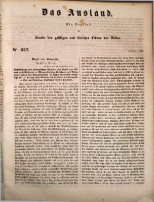 Das Ausland Dienstag 3. Oktober 1848