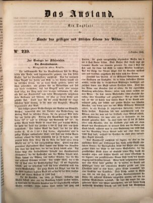 Das Ausland Donnerstag 5. Oktober 1848